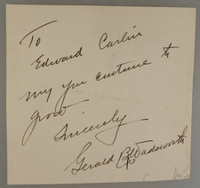 Autograph US author Gerald Bertram Wadsworth around 1910 (136261)