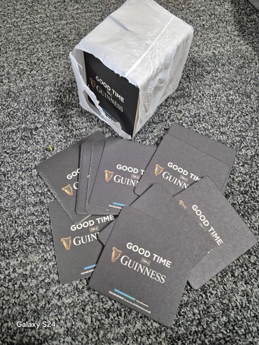 GOOD TIME FOR A GUINNESS Beer mat Coaster Pack x 100 ideal man cave / home bar - Picture 1 of 1