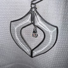 5โ Beveled Glass Clear Arrow Shape w/ Crystal Prism Suncatcher - Made in the USA