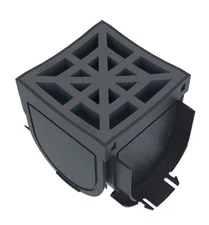 4.75 in. x 4.75 in. 4Pack  Storm Drain Polypropylene 4-Way Adapter w/Black Grate