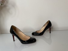 Christian Louboutin SIMPLE Pump Black Patent Heel Shoe Sz 36 EU 6 US