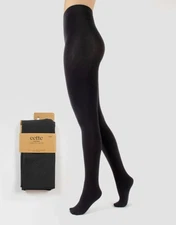Cette Thermal Tights – 300 Denier Opaque Fleece-Lined Tights in Black Size S/M