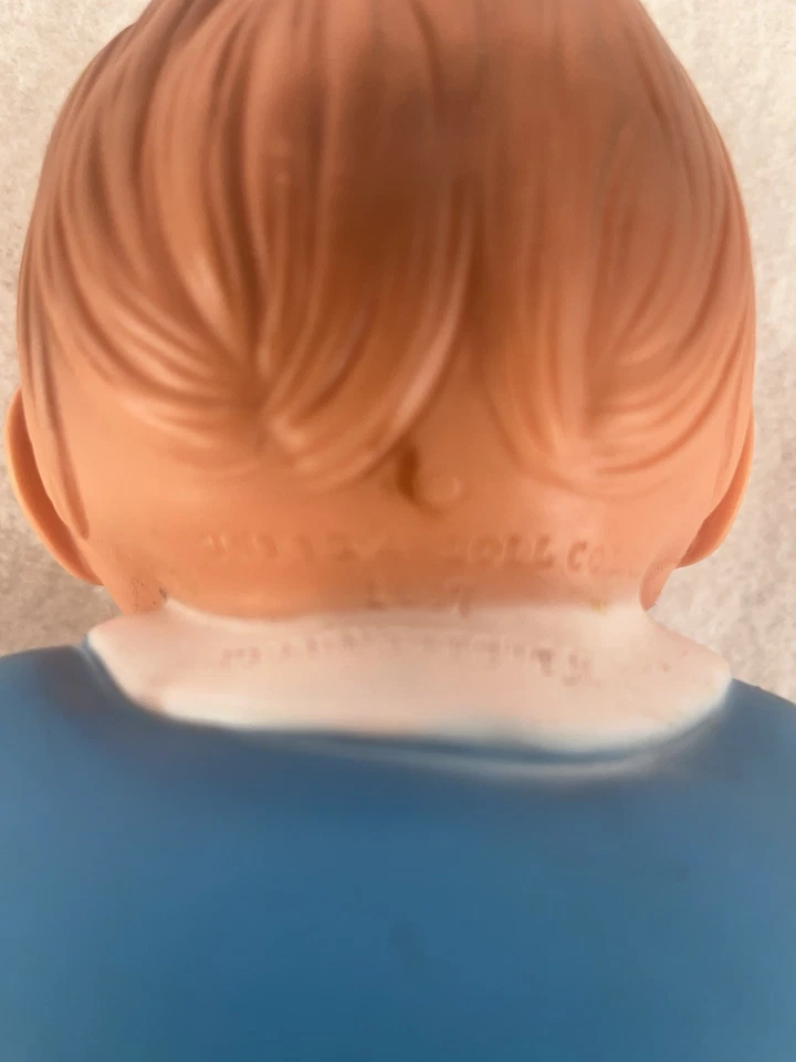 De colección Uneeda Doll Co. Inc. 1967 Plum Pees Rubber 8 pulgadas Blue Baby Boy 20083 Foto 2 de 4