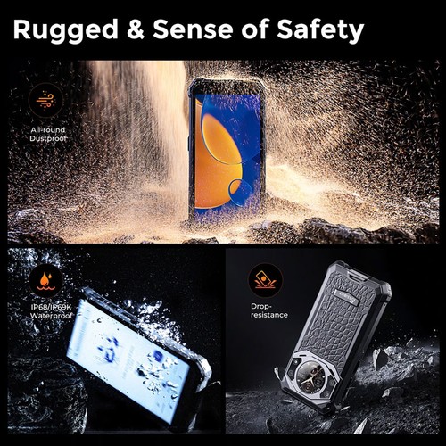FOSSiBOT F101 PRO 4G Rugged Phone Android Waterproof Mobile Dual Screen Leather