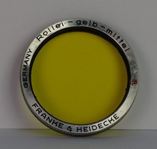 Genuine Rollei Bay 1 medium yellow filter for Rollei or Autocord TLR
