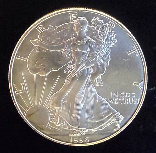 1996 American Eagle Toned Walking Liberty Bullion-0.999 Silver 1 Oz Coin 4c