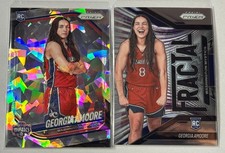 2025 WNBA Prizm Georgia Amoore RC Lot(2) Cracked Ice/Fractal Insert Mystics