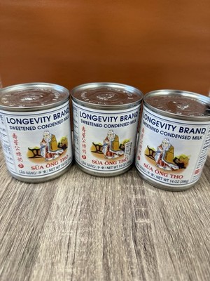 Longevity Brand Sweetened Condensed Milk( Sua Ong Tho ) 14 oz (Pack of 3)