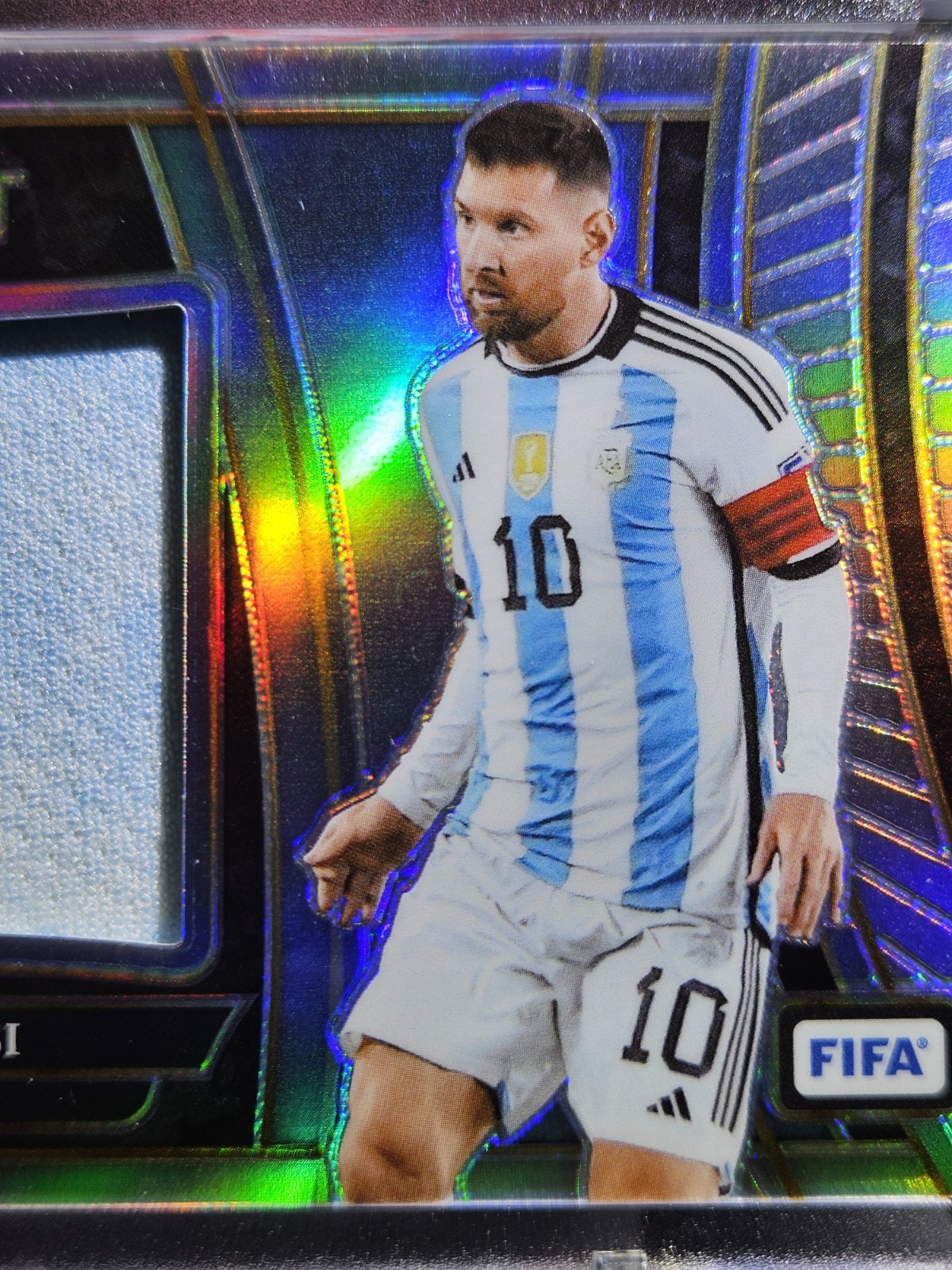 LIONEL LEO MESSI PANINI SELECT SILVER PRIZM JUMBO 2-CLR PATCH ARGENTINA NON-AITO view 11