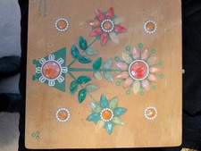 MCM enid collins wood box purse "flower power" Damaged, No Handle, Rare Find