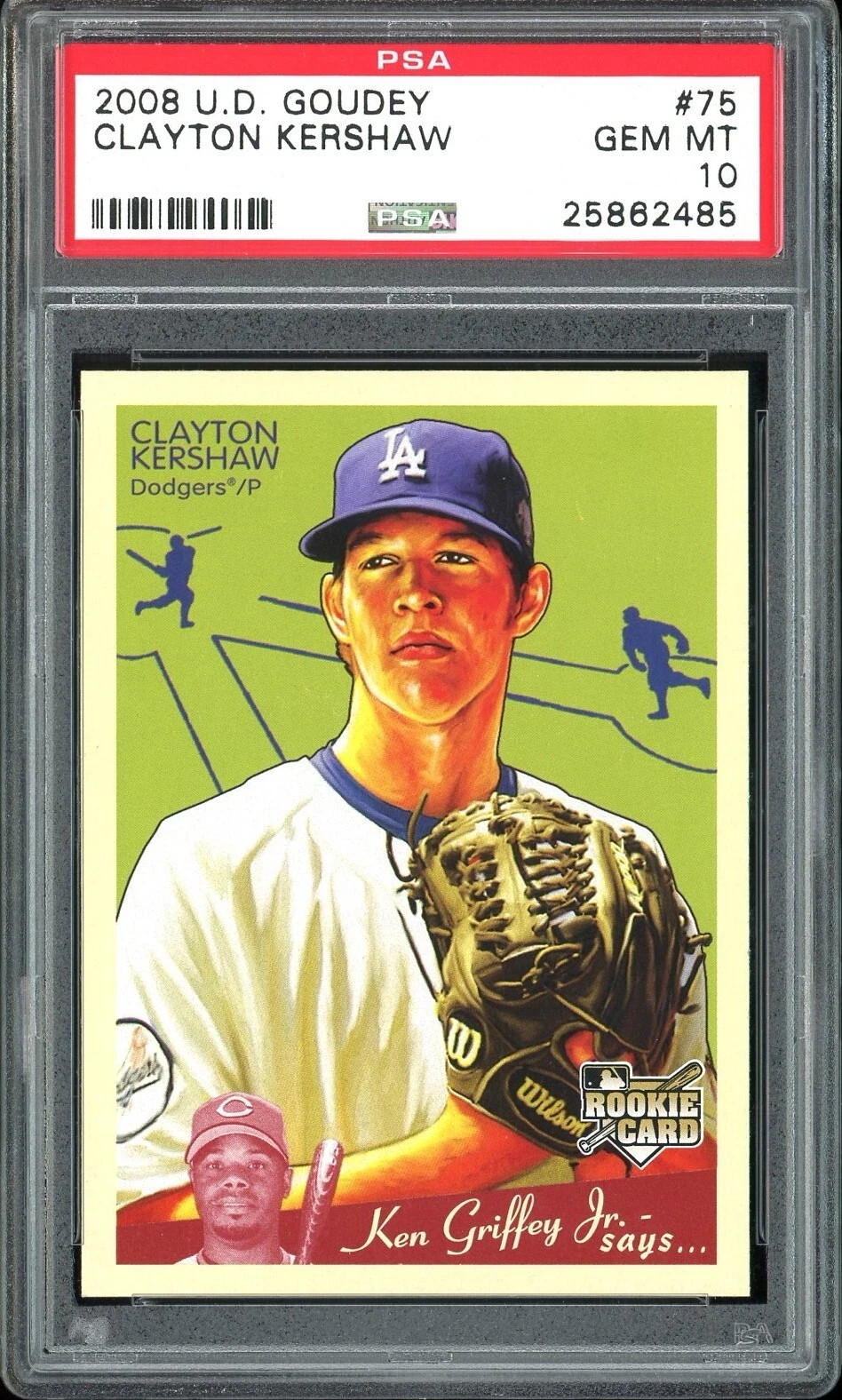 2008 Allen & Ginter AND Goudey Set of 2 Clayton Kershaw  PSA 10 GEM MINT Cards view 2