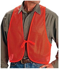 Safety Vest, Orange Polyester Mesh, One Size - 15750
