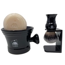 Shaving Brush with All Natural Shave Soap, Shave Brush Stand and Ceramic Shav...