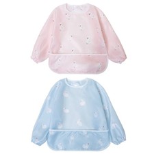 Mess-Proof Baby Bibs Infant Toddler Long Sleeve Waterproof Feeding Art Smock ...