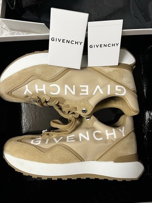 Givenchy FR 0242 Beige Logo Low Top Lace Up Athletic Men's Sneakers Casual