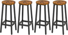 Set Di 4 Sgabelli Da Bar, Sgabelli Da Pranzo, Sgabelli Da Cucina, Effetto Legno,