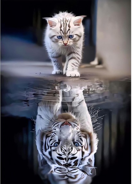 Diamond Painting Set 5D Katze Tiger 30X40Cm Diy Malerei FüR Erwachsene Kinder-image