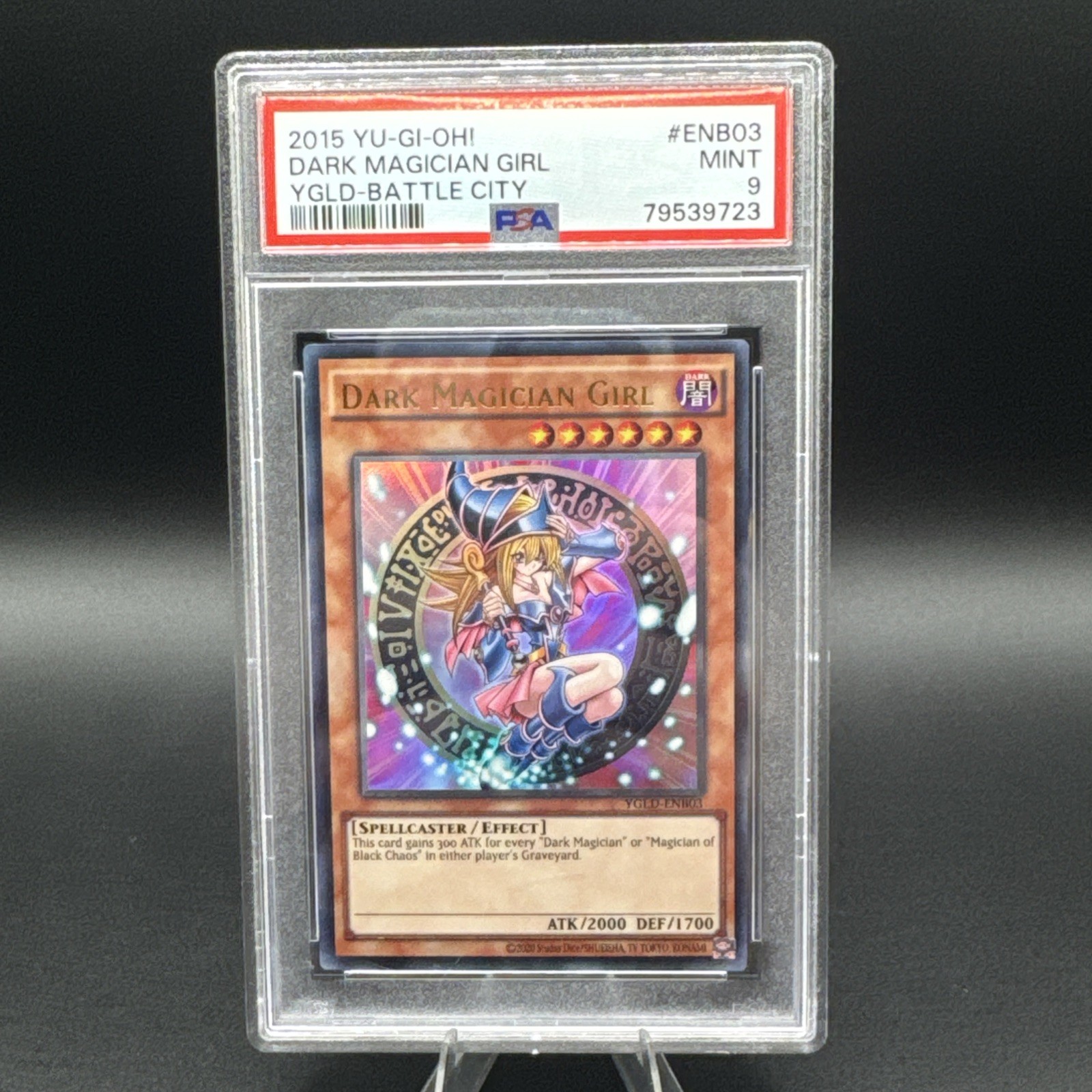 Yugioh PSA 9 MINT Dark Magician Girl (B) YGLD-ENB03 Battle City Ultra Rare 2015