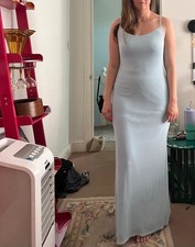 ASOS Summer Beach Mesh Light Blue Maxi Dress Crisscross back