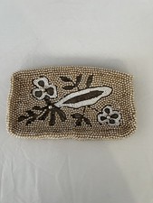 Vintage Beaded Zippered Clutch Purse Made In Japan A441 