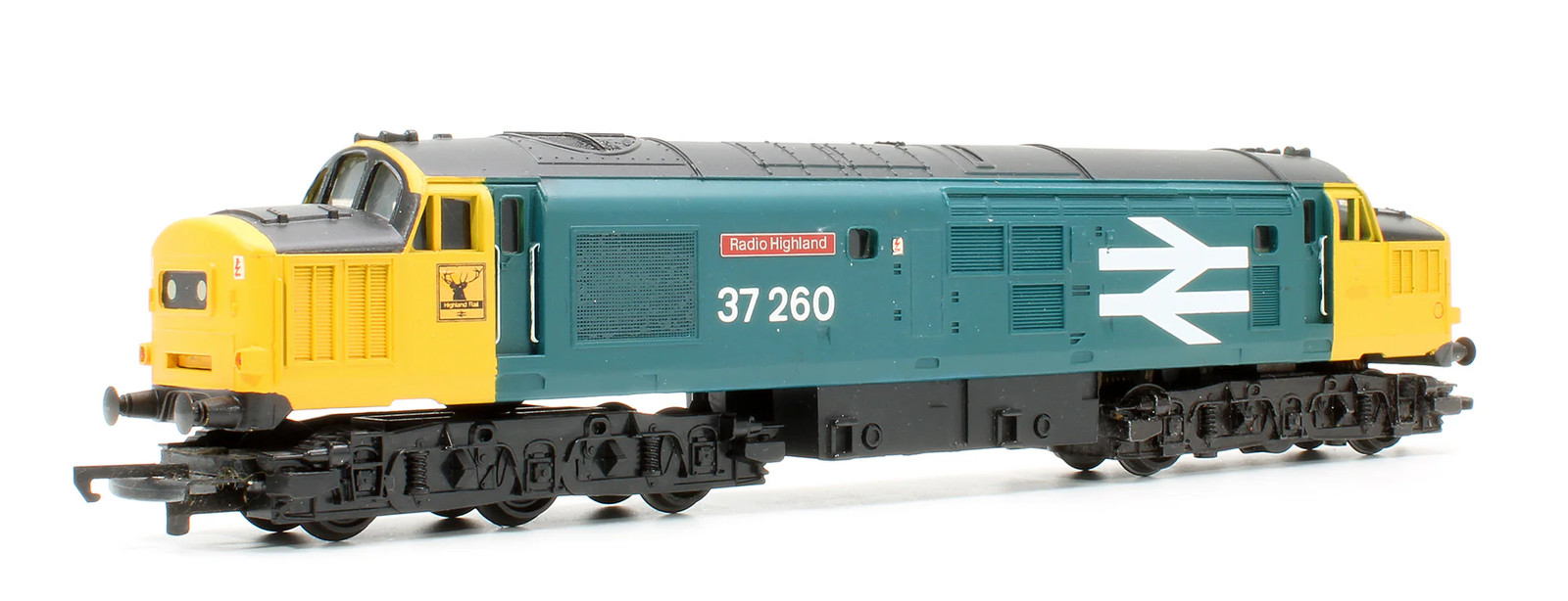 HORNBY OO GAUGE RADIO HIGHLAND REVISED LIVERY CLASS 37 37.260 DIESEL LOCOMOTIVE