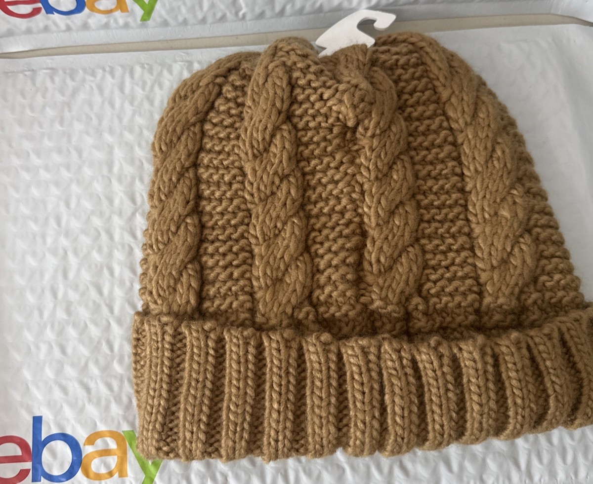 Brand New Michael Kors Cable Knit Winter Beanie Hat w/ Rib Brim Bill Camel Michael Kors Women main image 2
