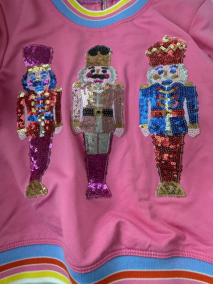 NUEVO Suéter Truly Me By Sara Niñas Talla 4 Rosa Suéter Lentejuelas Cascanueces Foto 3 de 4