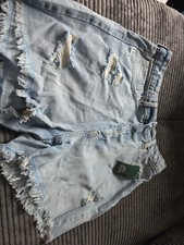 Wild Fable Super High-Rise Cutoff Denim Shorts Size 8 Blue Distressed NWT
