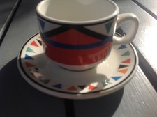 Dudson Duraline - bunte Tasse und Untertasse
