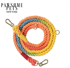 Hands Free Dog Rope Leash - Dark Rainbow, Adjustable & Durable Walk Lead