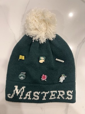 2026 Masters Women’s Beanie with SIX Pins Pom Pom Dark Green Golf Masters Beanie Hat New Style 2026 with Pins Augusta National  main image 2