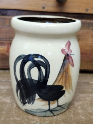 #ad Vintage Beaumont Brothers Pottery Crock Rooster Colorful Signed BBP 5.5quot; $19.99