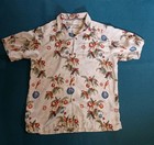 Tommy Bahama Silk Shirt Men's Seasons Greeting Christmas Theme Birds Bells Sz  S