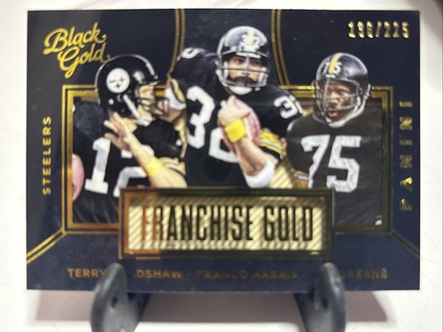 2016 Panini black gold franchise gold FG13 Bradshaw Harris, Joe Greene/225 - Picture 3 of 5