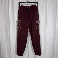 Dogg Supply by Snoop Dog Pull On Cargo Pants Jogger Size Small Stretch Red