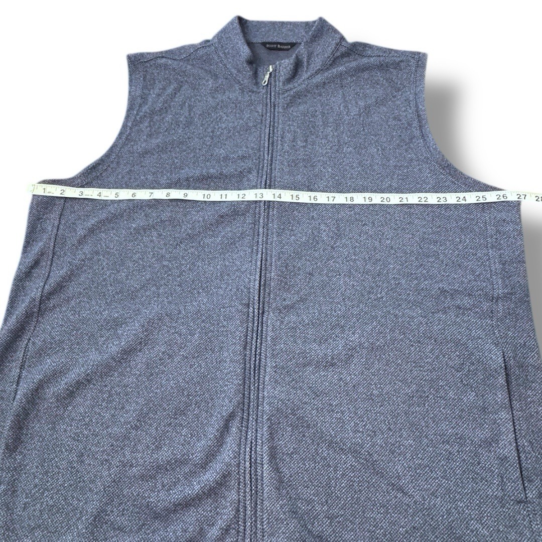 Scott Barber Sweater Vest Blue Full Zip Golf Business Casual Men’s Size XXL