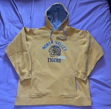 No Boundaries Hoodie Sweatshirt Mens Medium Yellow North Valley Tigers Track