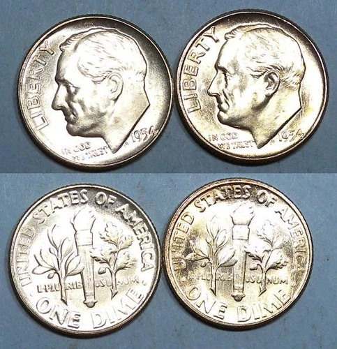 SILVER! SILVER! SILVER! 1954-P SILVER DIMES LOT 2 CHOICE UNC #591-77