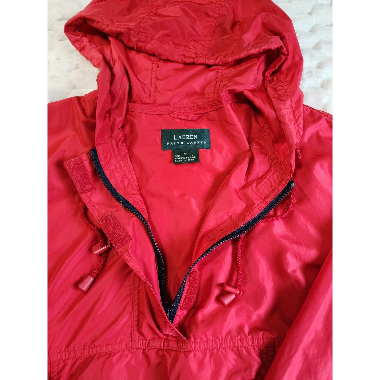 Ralph Lauren Windbreaker Jacket Red Sailing Boat Print Pullover Hoodie thumbnail 4