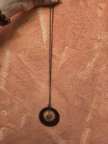 ✅️Boho Holz Kette mit Anhänger – Steuerrad Vintage Schmuck✅️