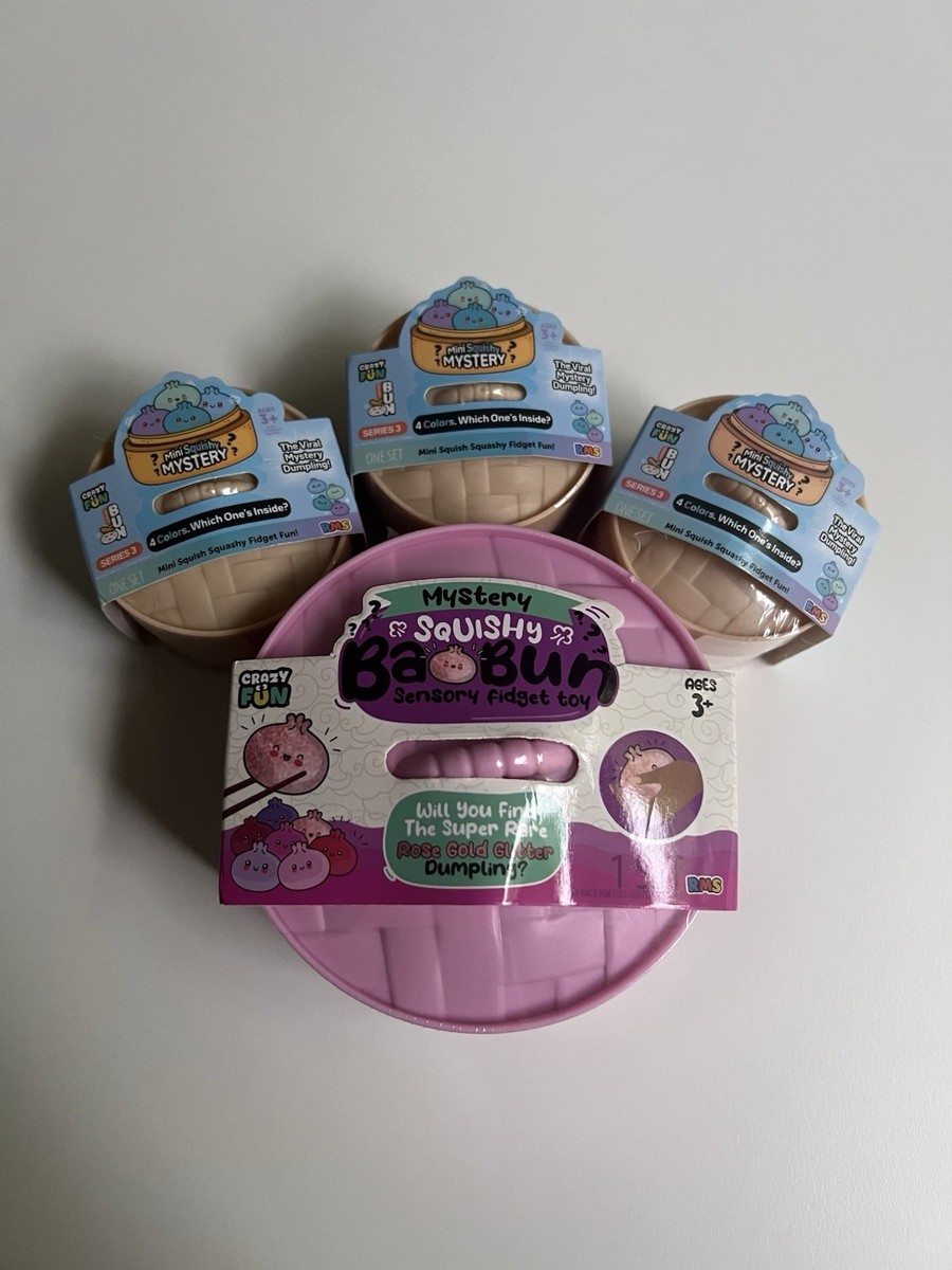 💕 Lot of 4 RMS USA Crazy Fun (3) Mini Squishy Mystery Dumpling +