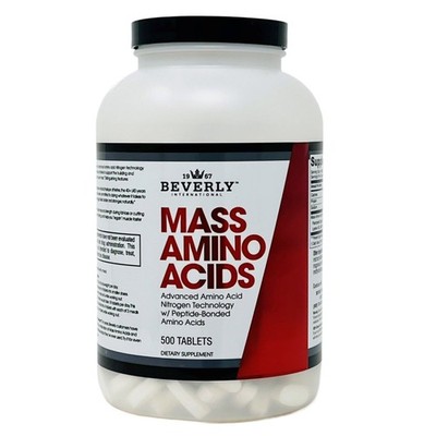 Beverly International Mass Amino Acids, 500 Tabs. Use Pre-Post Workout, with Mea