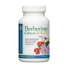 Berberine GlucoGold   1500mg BerberPure, Cinnamon, Chromium  Banaba   90 Tabs