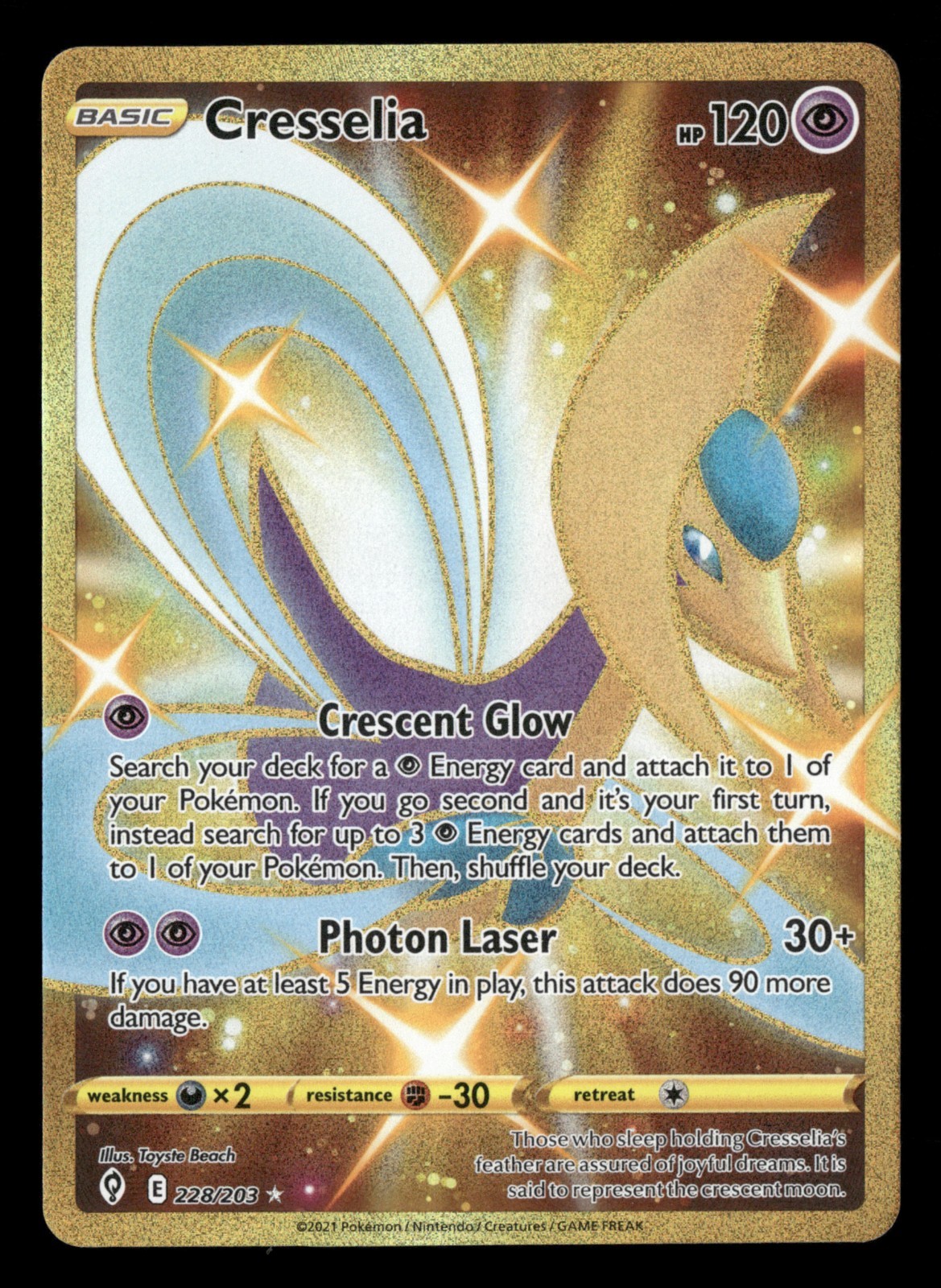 Cresselia - 228/203 - Secret Rare - Evolving Skies - Pokemon Card - NM/M