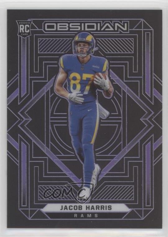 2021 Panini Obsidian Rookies Electric Etch Purple /100 Jacob Harris Rookie RC
