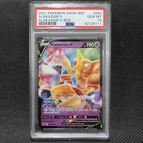 2021 Pokemon: ALAKAZAM V SWSH083 - Box [Black Star Promo] - Gem Mint - PSA 10 💎