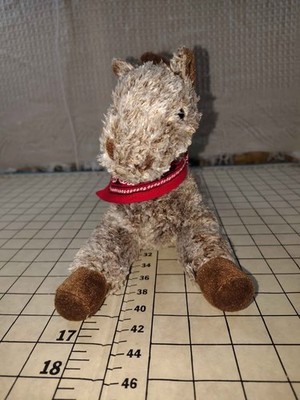 Soft Ganz Dapple Plush Horse. Has brown and tan fur. Comes with a red bandana