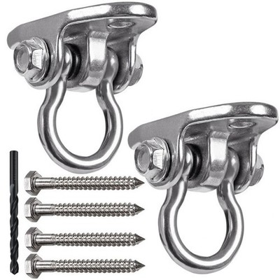 2 Sets of Stainless Steel Swing Hanger 180° Swivel Swing Hook, 1500 lb Capaci...