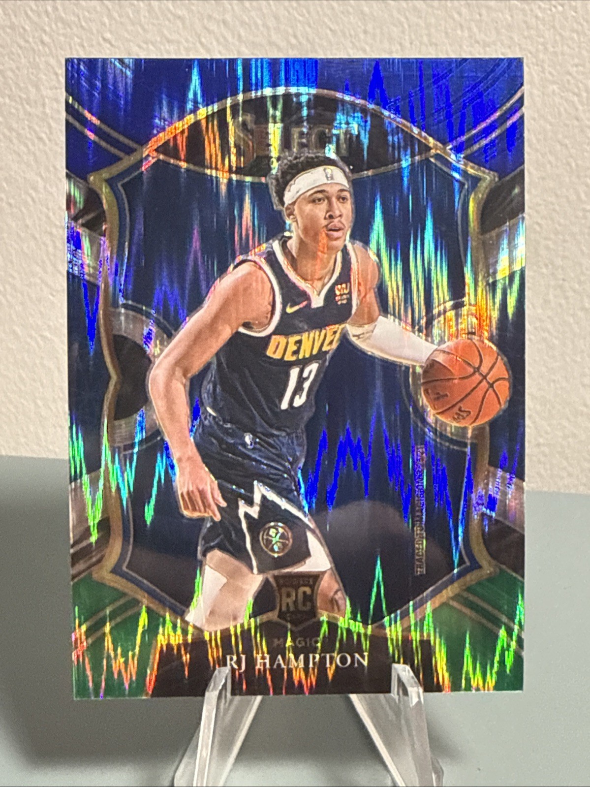 2020 Select Concourse Blue White Green Flash Prizm /49 RJ Hampton #84 Rookie RC