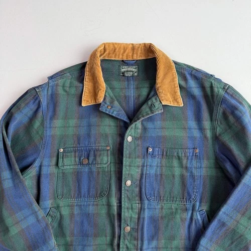 VNTG Ralph Lauren Polo Country (XL) Black Watch Denim Western Trucker Jacket image 7